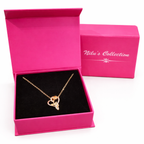 Gift Rose Gold Plated Heart With Rose Pendant with earrings and heart shape kada Bracelet