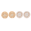 Rose Gold Circular Stud Earrings Set