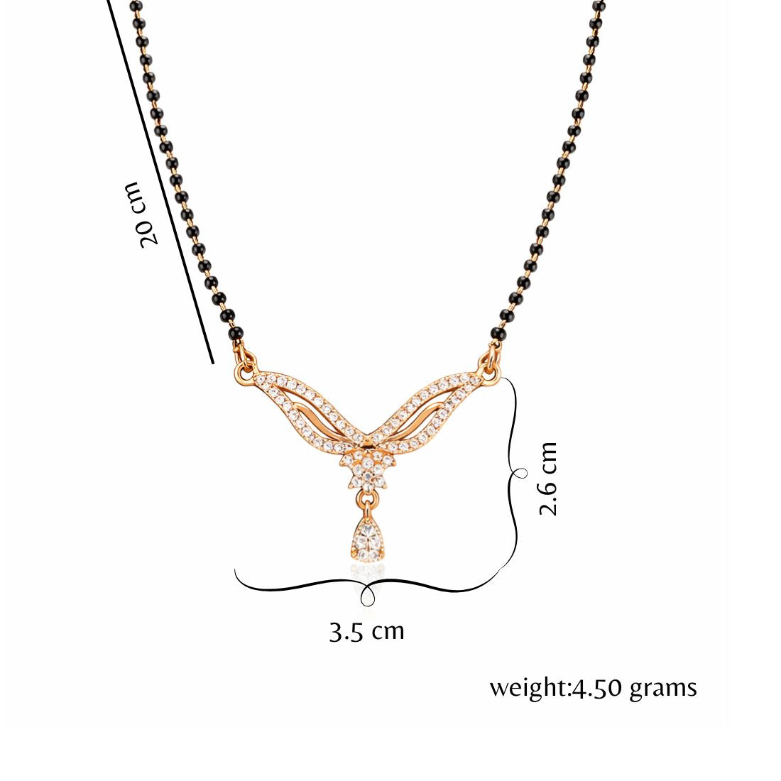 Nilu's Collection Rose Gold Plated Mangalsutra for Women