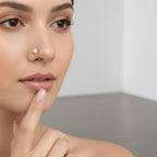 Rose Gold Square Cut Non Piercing Nose Pin