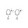 Silver Drop Stud Earrings for Women