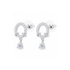 Silver Drop Stud Earrings for Women