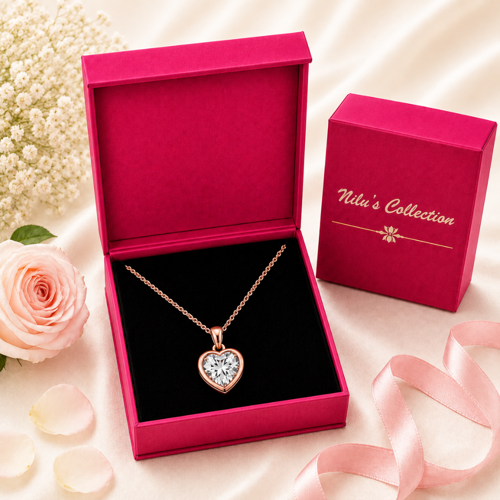 Rose Gold Heart Jewelry Set