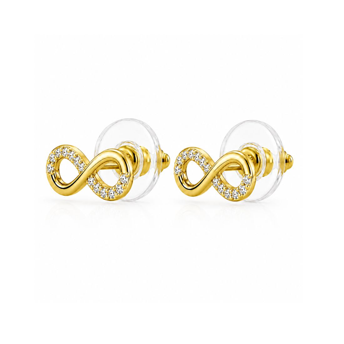 Gold Plated Infinity Stud Earrings
