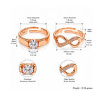 Rose Gold Infinity Love Couple Rings for Women & Men