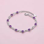 Silver Plated Purple Stone Bracelet For Women