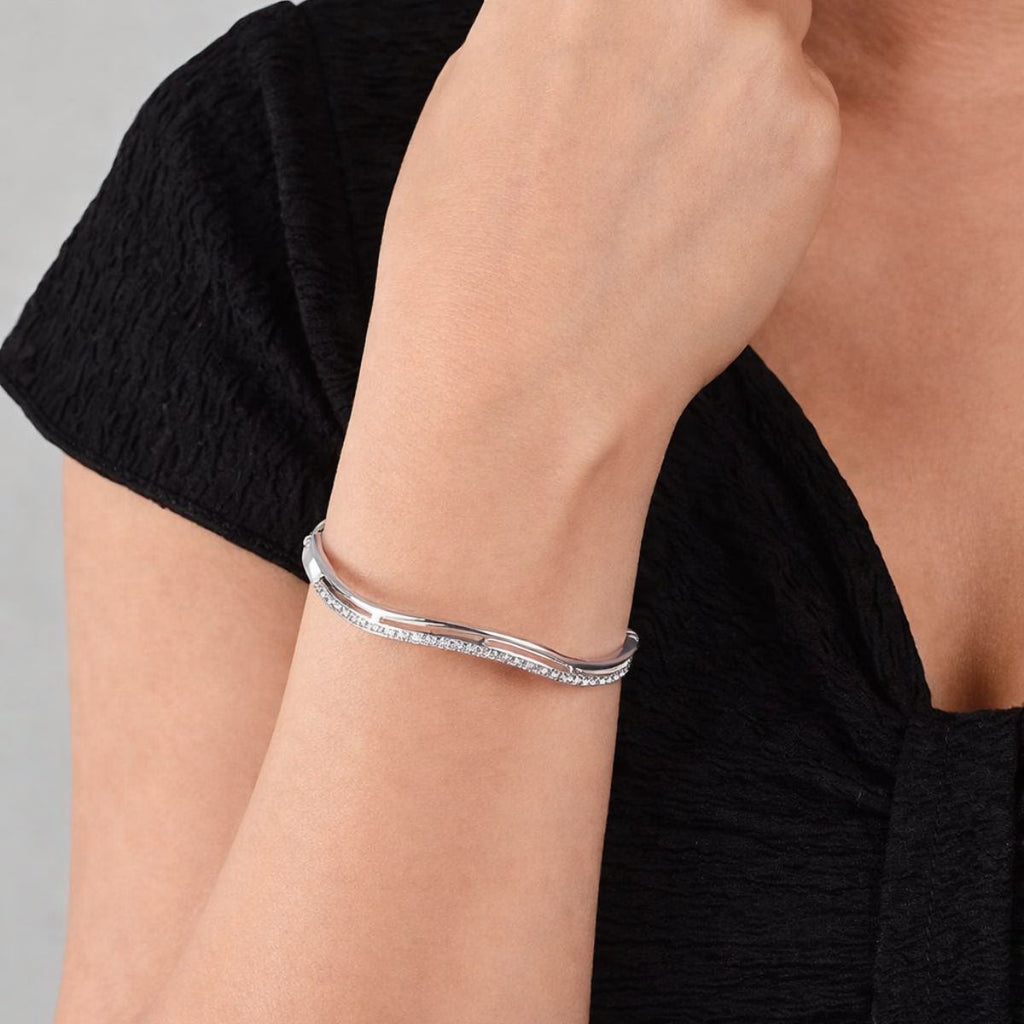 Nilu's Collection Silver Plated Kada Bracelet For Women & Girls