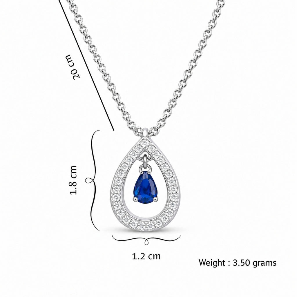 Silver Plated White Cubic Zirconia Studded Pendant for Women