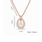 Rose Gold Plated White Cubic Zirconia Studded Pendant for Women