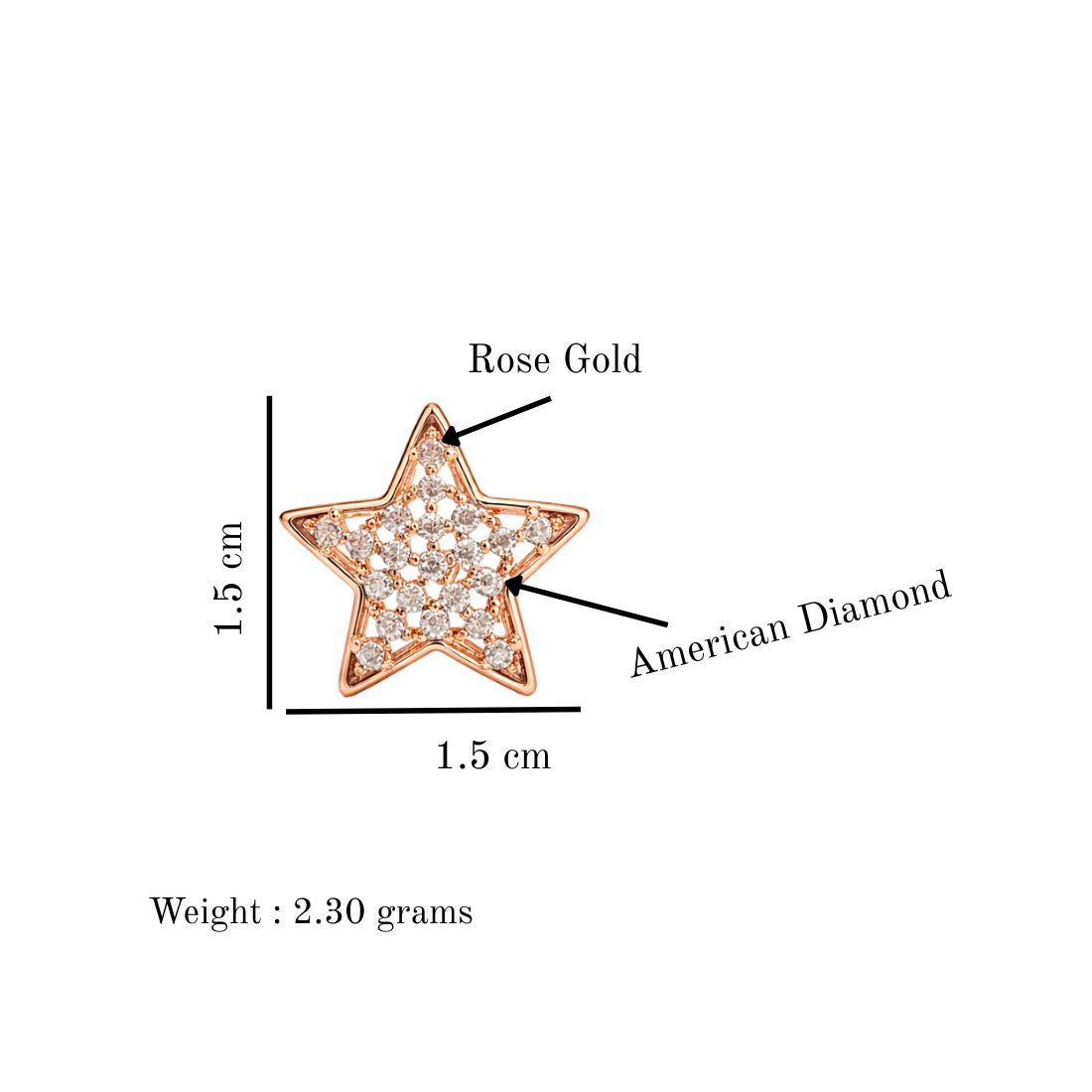 Rose Gold Star Stud Earrings