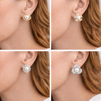 Rose Gold And Silver Plated Earrings Set