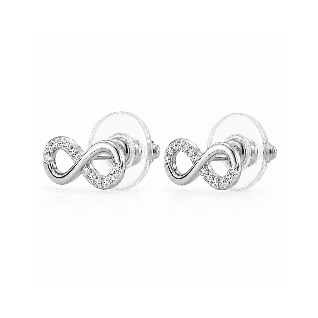 Silver Infinity Stud Earrings