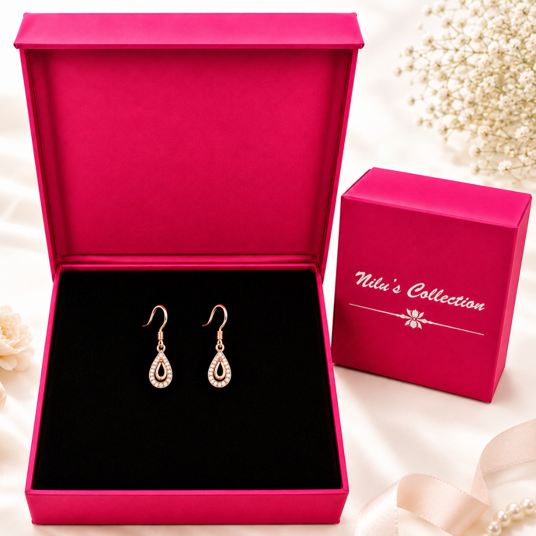 Rose Gold Pendant, Ring & Earrings Gift Set for Women