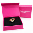 Gift Rose Gold Plated Pendant With Earrings And Finger Ring For Women And Girls