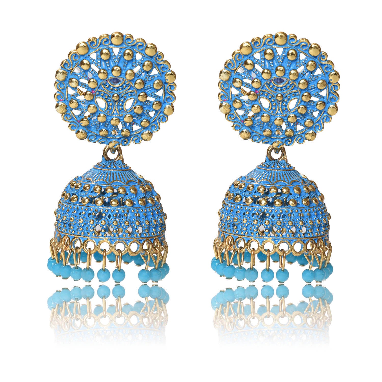 Ethnic Oxidised Jhumka Earring, Long Hangings Traditional Alloy Jhumki Earrings for Women & Girls