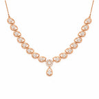 Nilu's Collection Rose Gold Plated Necklace Set With Matching Earrings For Women And Girls