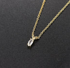 Solitaire Pendant with Gold Plated Chain