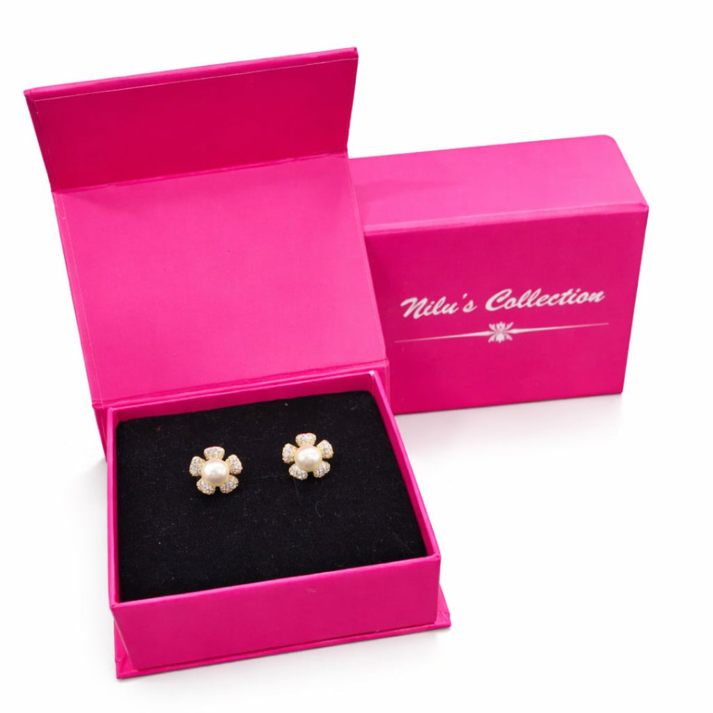 Gift Rose Gold Plated AD Jewelry Set with Earrings, Pendant & Ring For Women And Girls