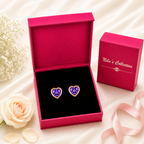 Rose Gold Purple Heart Jewelry Set