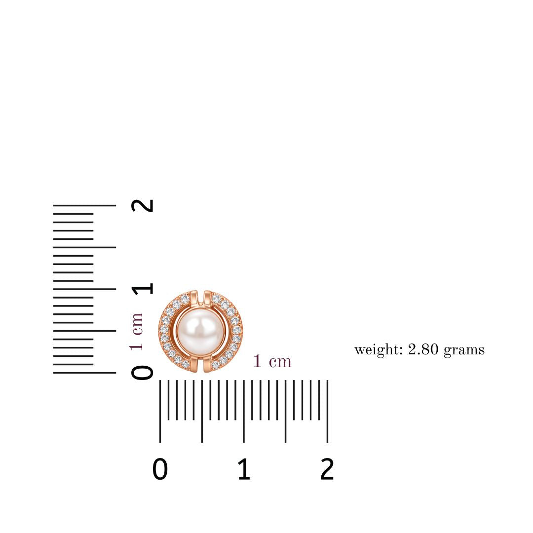 Rose Gold Pearl Stud Earrings