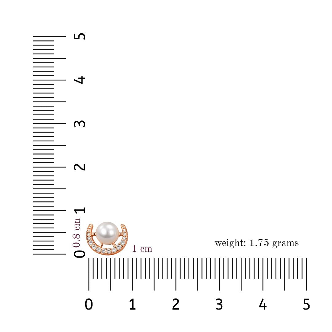 Rose Gold  Pearl Stud Earrings