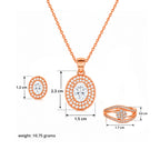 Rose Gold Plated Necklace, Earrings & Ring for Women