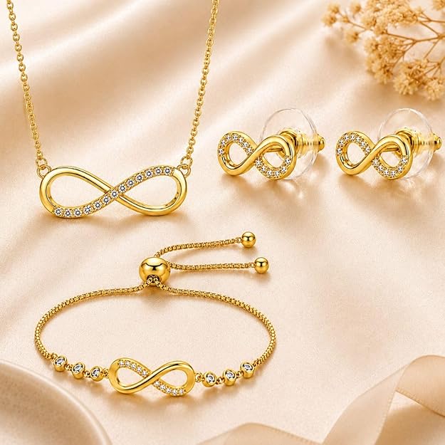 Gold Plated Infinity  jewellery set