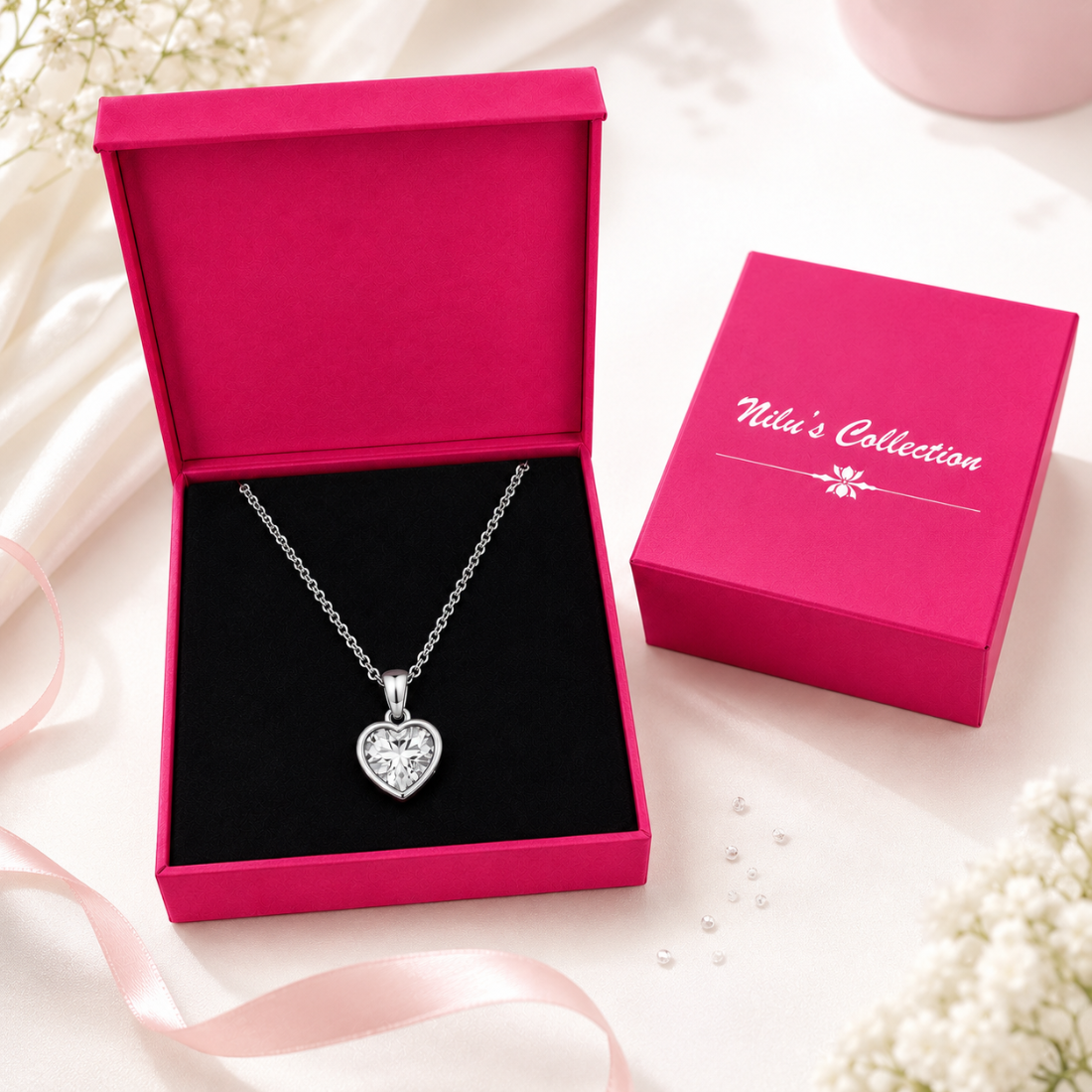 Silver Pendant & Bracelet Gift Set For Women