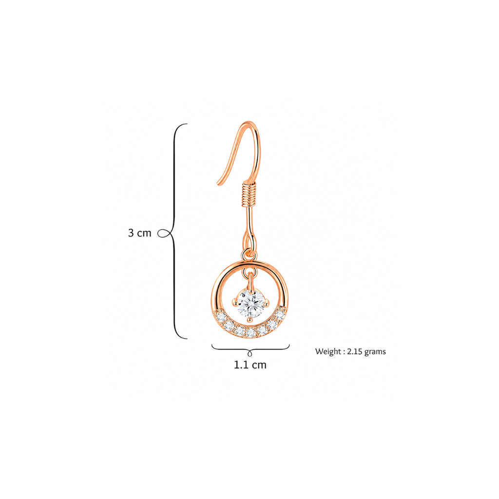 Rose Gold Circle Drop Earrings for Women