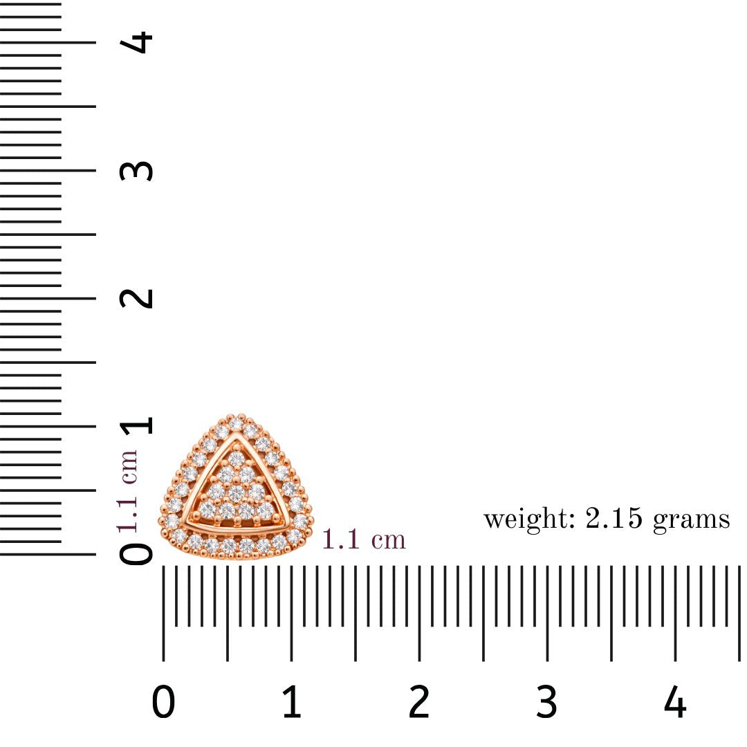 Rose Gold Triangle Stud Earrings