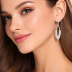 Nilu's Collection Silver Plated Drop Earrings For Women And Girls