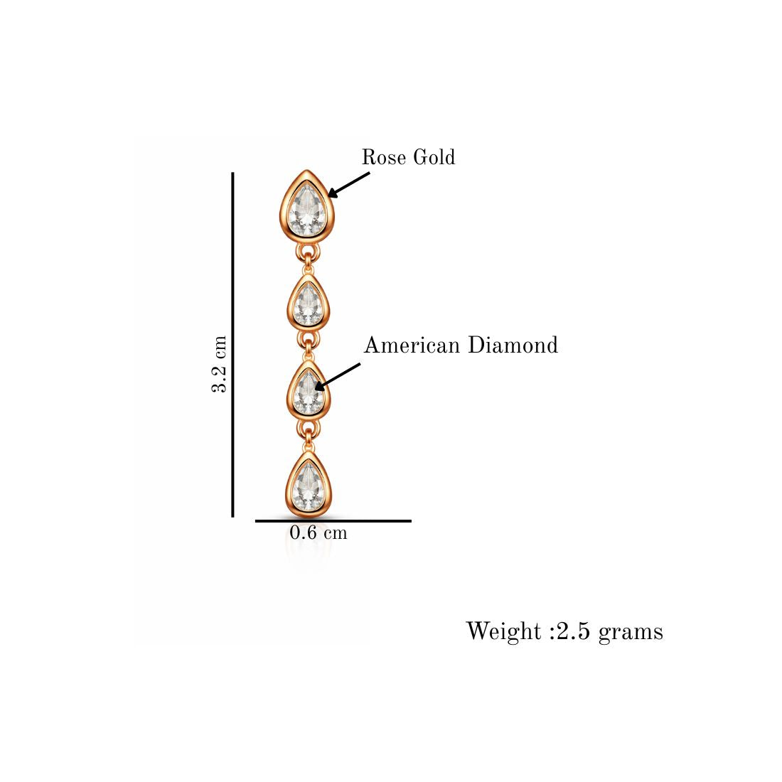 Rose Gold Teardrop Earrings for Women