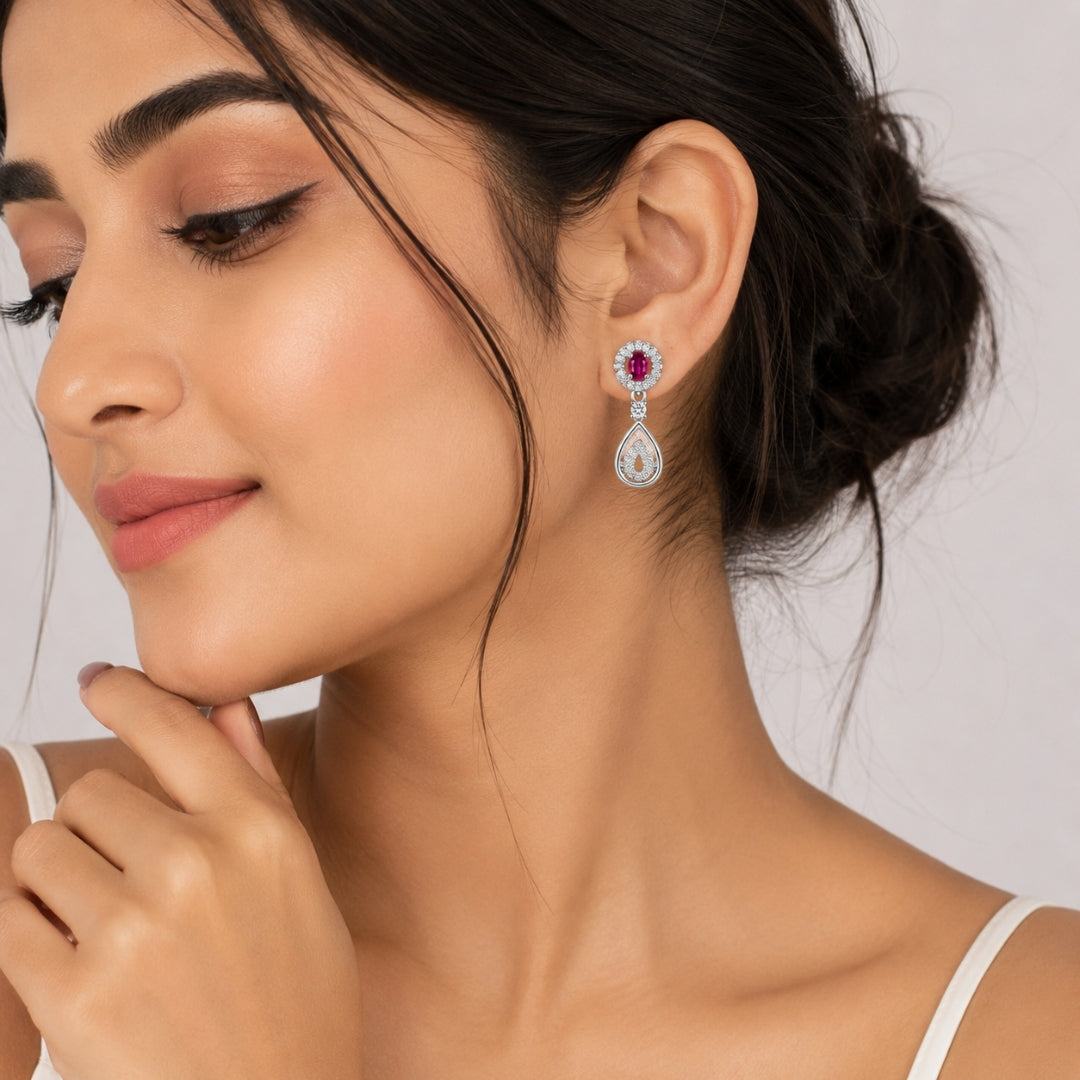 Silver Plated Teardrop Dangle Earrings