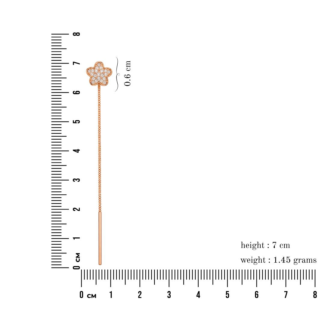 Rose Gold Plated Sui Dhaga Threader Earrings