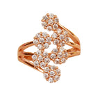 Rose Gold Plated | Adjustable | American Diamond Studded | Finger Ring for Women and Girls, Style 8