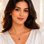 Rose Gold Purple Stone Pendent