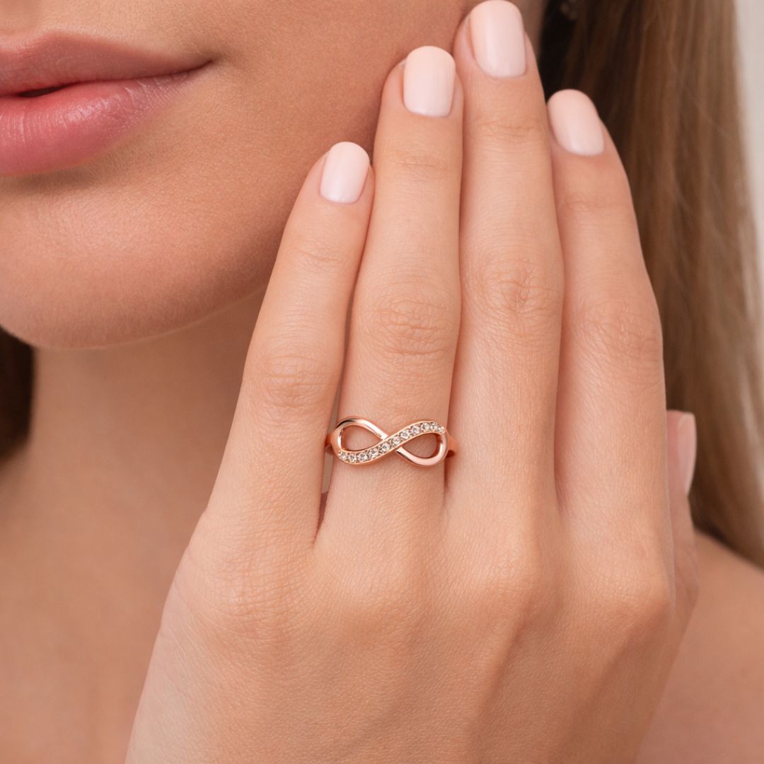 Rose Gold Plated Infinity Adjustable Ring