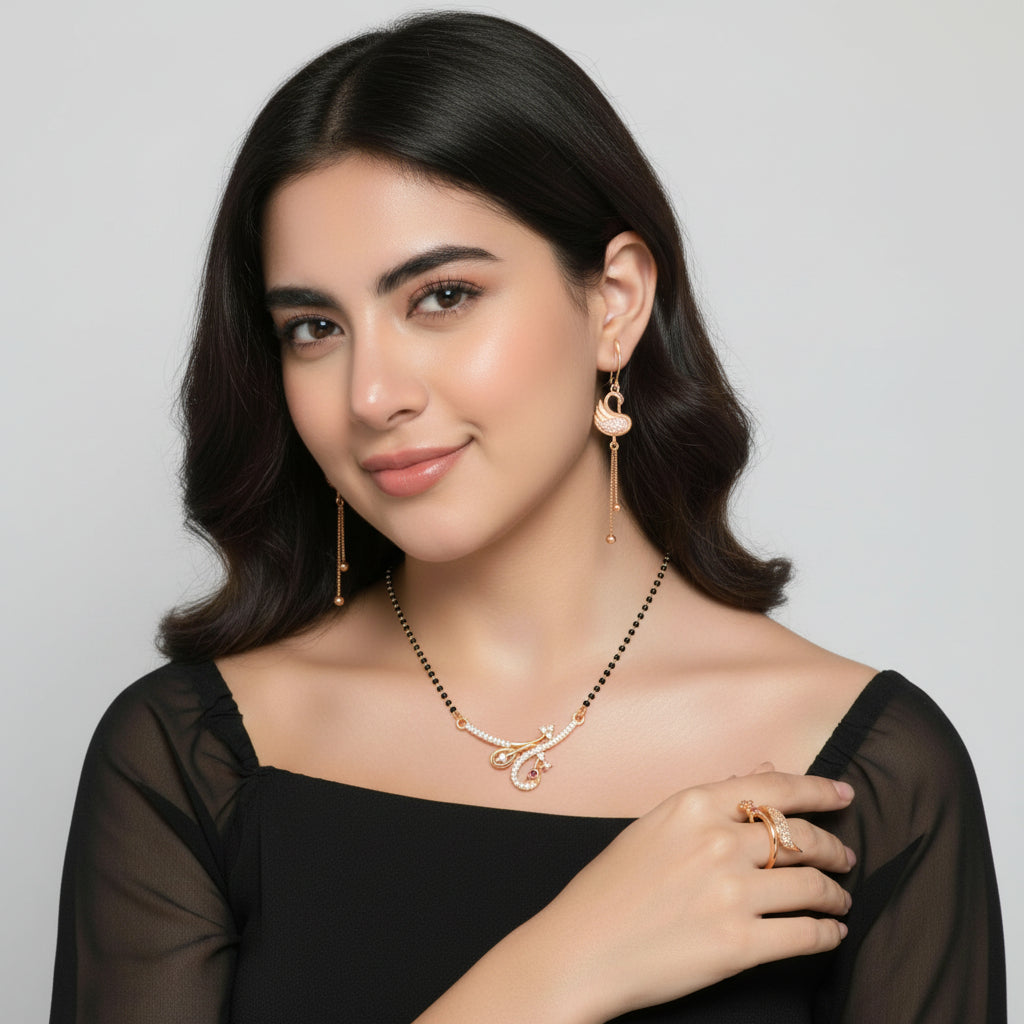Rose Gold Mangalsutra Set For Women