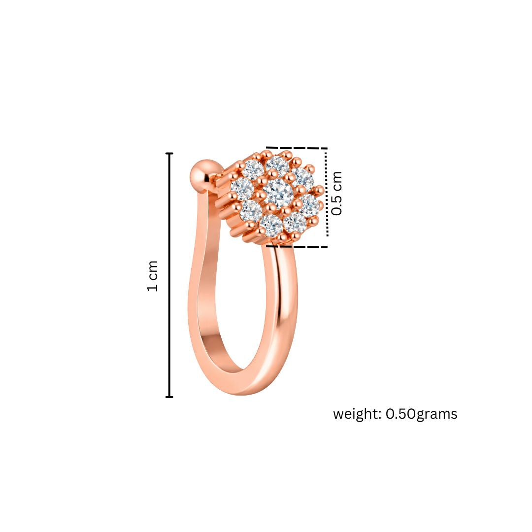 Rose Gold Floral Non-Piercing Nose Pin