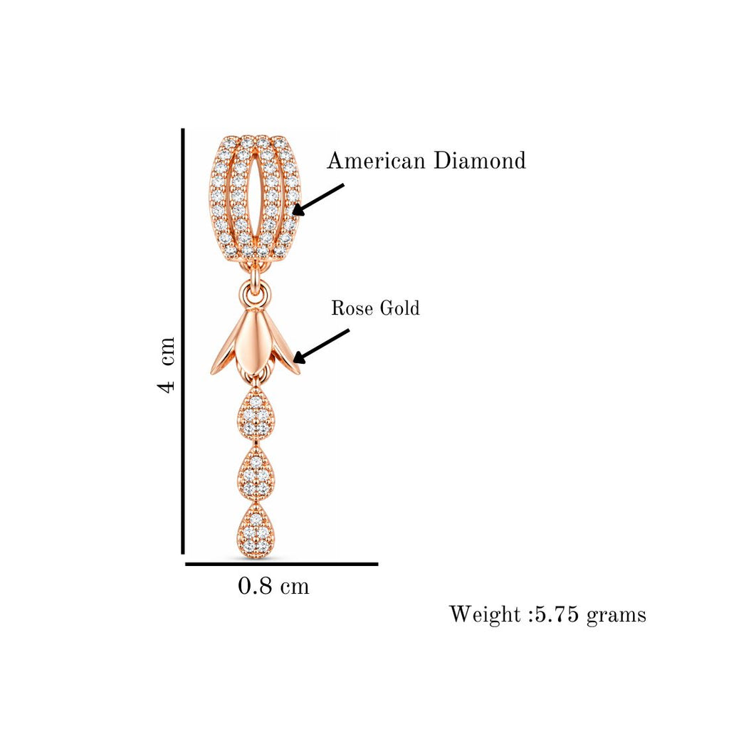 Rose Gold Jhumki Drop Earrings for Women