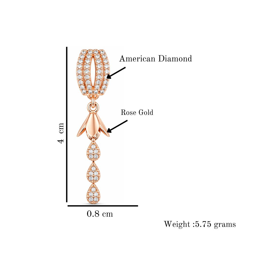Rose Gold Jhumki Drop Earrings for Women