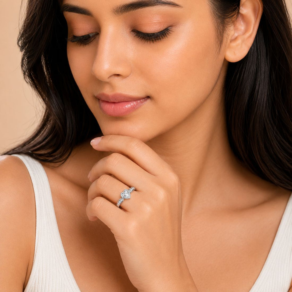 Silver Heart Finger Ring
