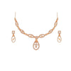 Nilu's Collection Rose Gold Plated Necklace Set with American Diamond for Women and Girls | Lightweight & Adjustable Design | Anti-Tarnish | Anti-Allergy