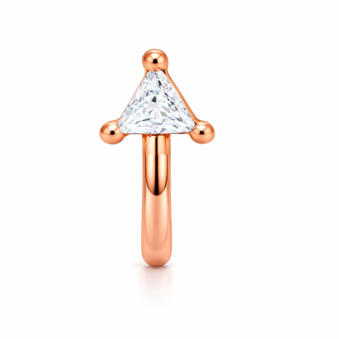 Rose Gold Triangle Non-Piercing Nose Pin