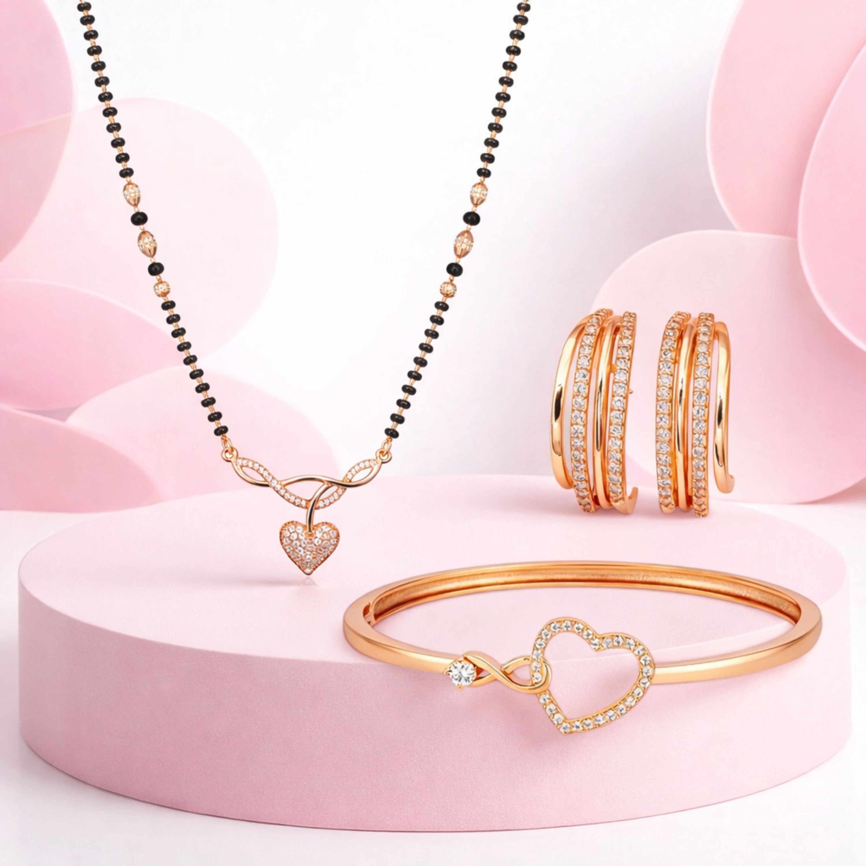 Rose Gold Mangalsutra Set For Women