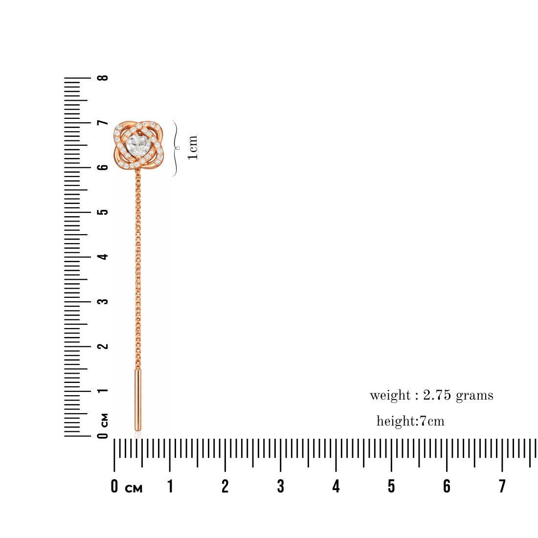 Rose Gold Sui Dhaga Threader Earrings