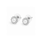 Silver Plated Pearl Stud Earrings