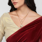 Nilu's Collection Rose Gold Plated Dual Chain Design Star Pendant Necklace for Women And Girls