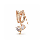 Rose Gold Floral Brooch Pin, Saree Pin