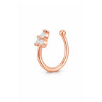 Rose Gold Triple Stone Non-Piercing Nose Pin